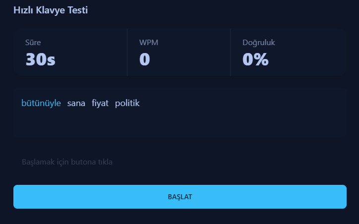 Hızlı Yazma Testi