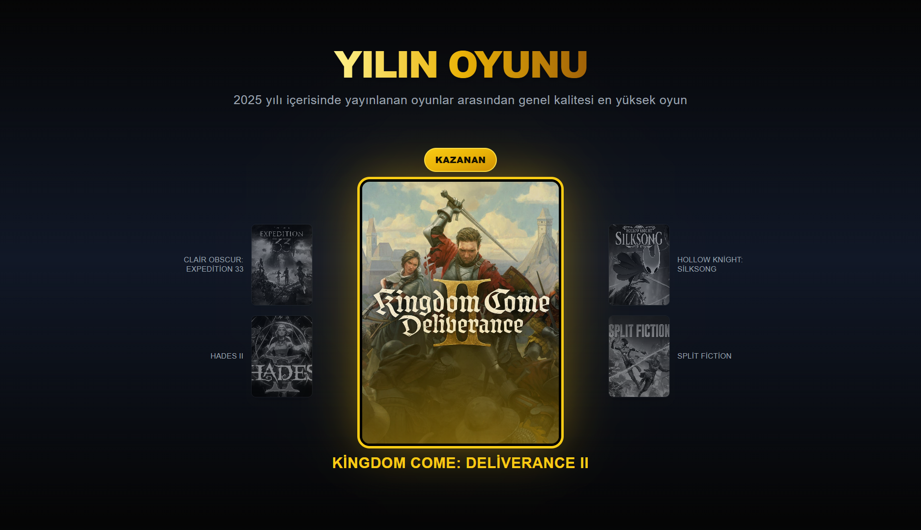 Goygoy Engine 2025 Ödülleri Sahiplerini Buldu: Yılın Oyunu Kingdom Come: Deliverance II