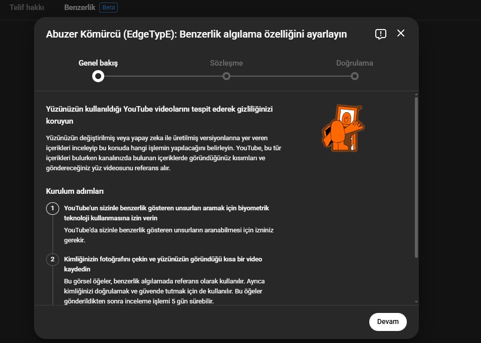 youtube yüz tespiti