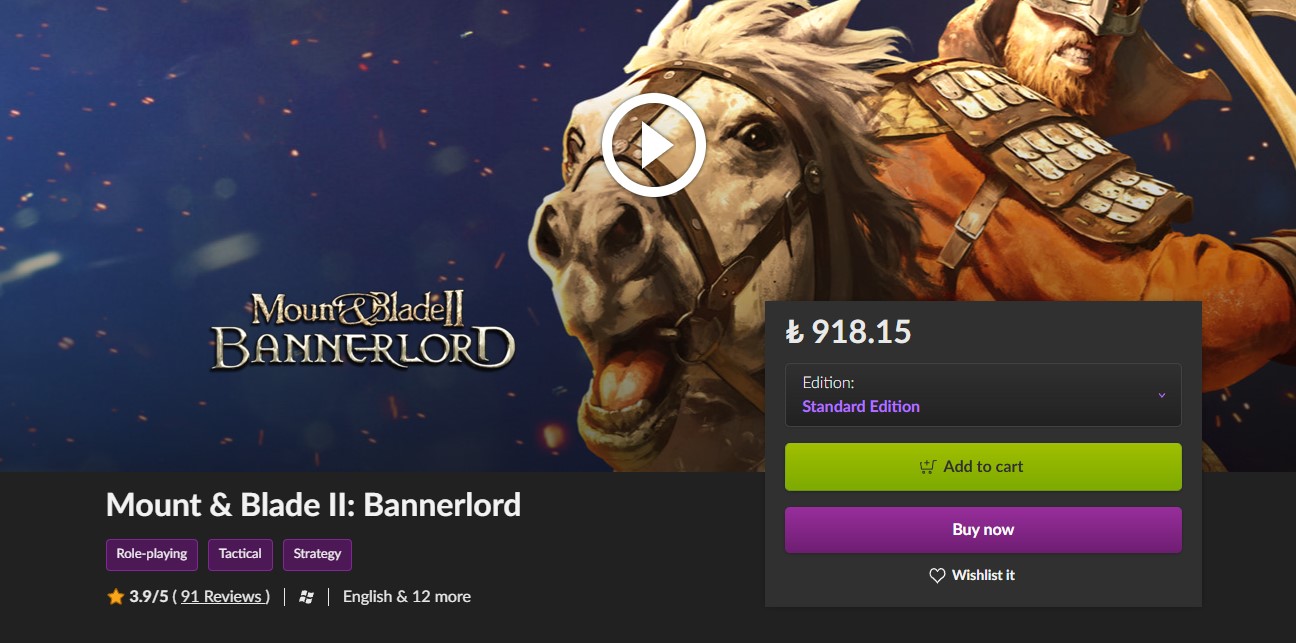GOG Türk Lirası fiyat güncellemesi