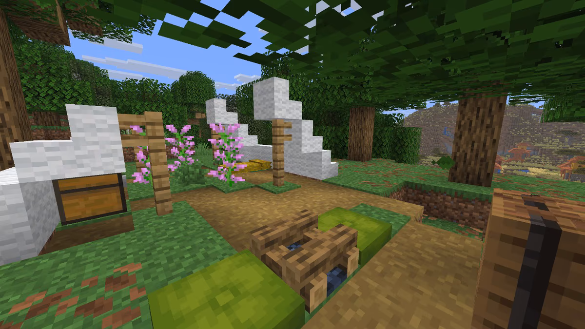 Minecraft Wilderness Bound Dappled Forest biyomu ve poplar ağaçları