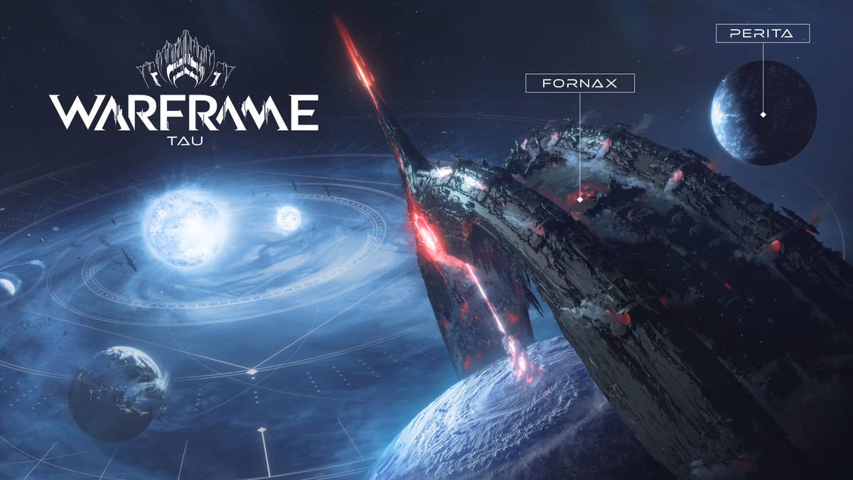 Warframe: Tau yıldız haritasında Fornax ve Perita bölgelerinin konumunu gösteren harita görseli